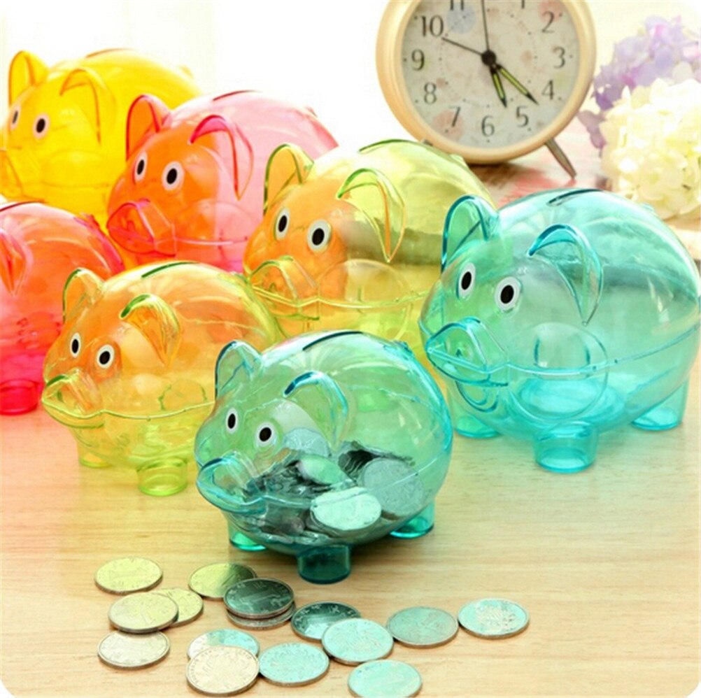 Plastic Money-Saving Clear Piggy Bank