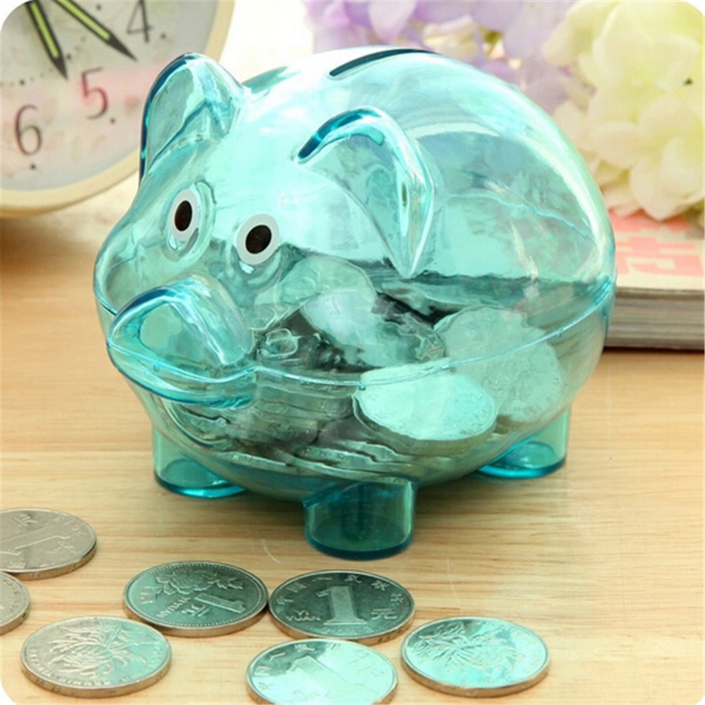 Plastic Money-Saving Clear Piggy Bank