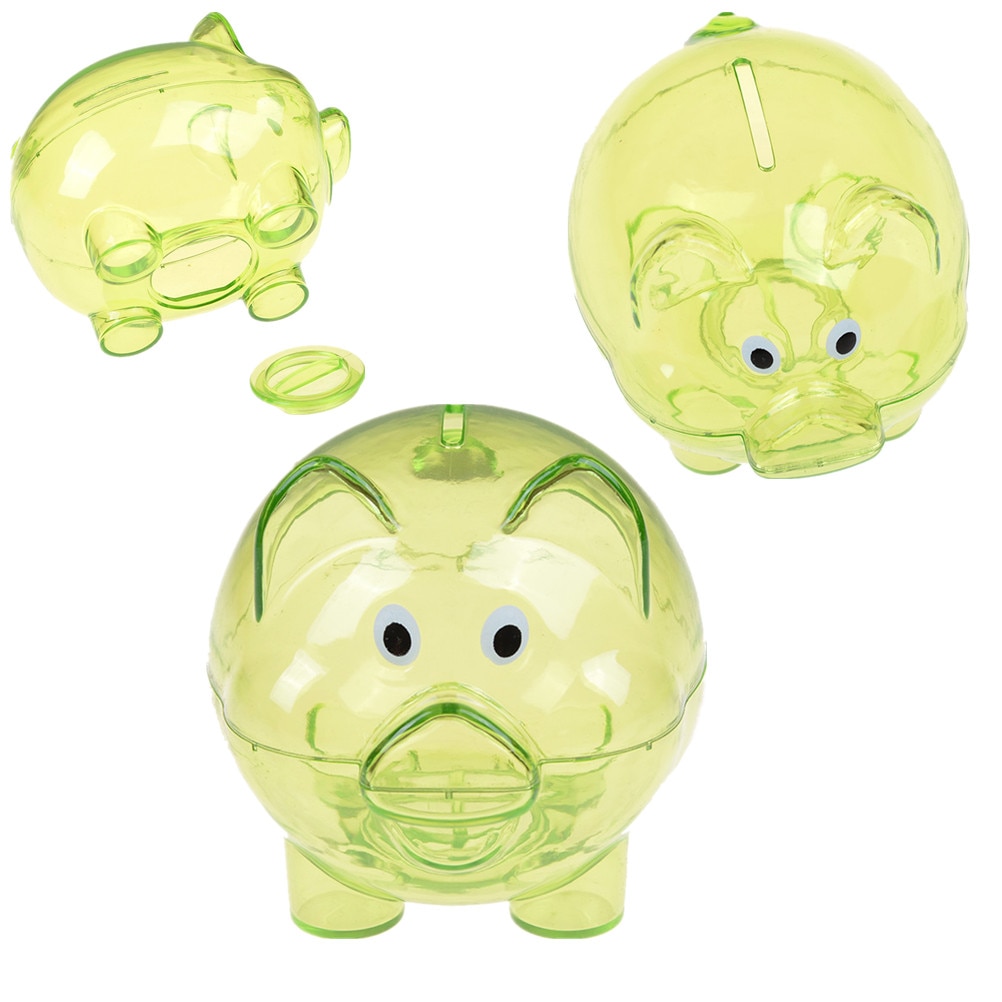 Plastic Money-Saving Clear Piggy Bank