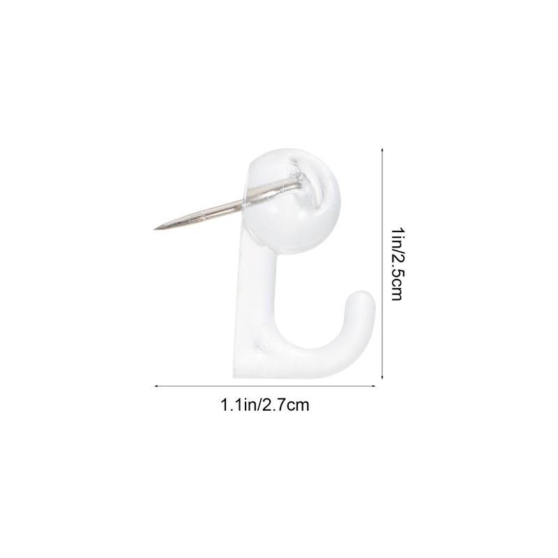 Plastic Push Pin Hooks (50pcs)