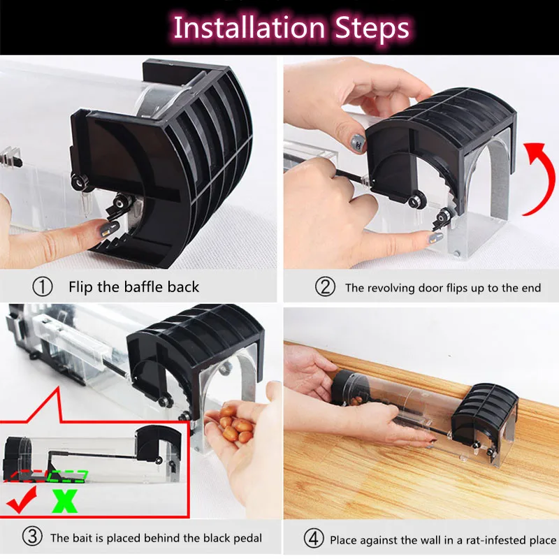 Plastic Rat Trap Catching Mice Alive In A Cage Multi Type Pedal Type Reusable Mouse Catcher Indoor Outdoor Rat Trap