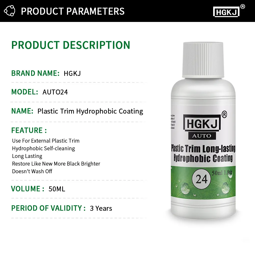Plastic Restore Revitalizer Plastic Renovator Longlasting Coating For Car Rubbers Refurbish Clean Gloss Black Shine