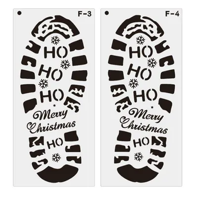 Plastic Santa Footprint Stencil Set Plastic Santa Footprint Stencil Set