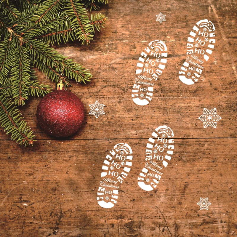 Plastic Santa Footprint Stencil Set Plastic Santa Footprint Stencil Set