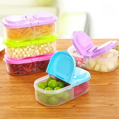 Plastic Small Food Container with 2 Compartments Plastic Small Food Container with 2 Compartments