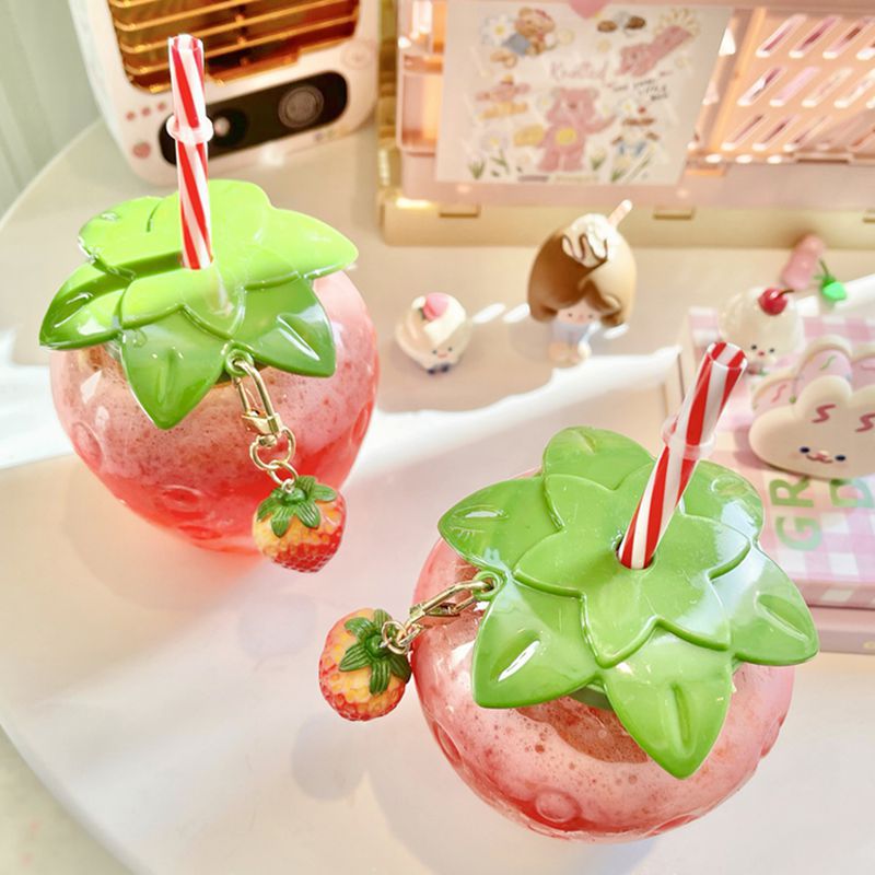Plastic Strawberry Cup with Straw Plastic Strawberry Cup with Straw