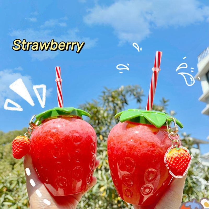 Plastic Strawberry Cup with Straw Plastic Strawberry Cup with Straw