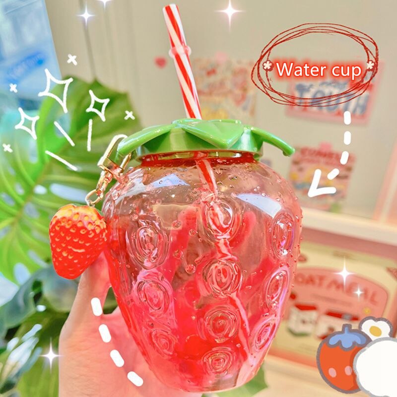 Plastic Strawberry Cup with Straw Plastic Strawberry Cup with Straw