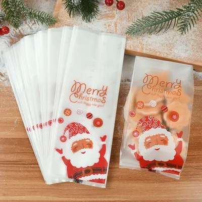 Plastic Treat Bags for Christmas (25Pcs) Plastic Treat Bags for Christmas (25Pcs)