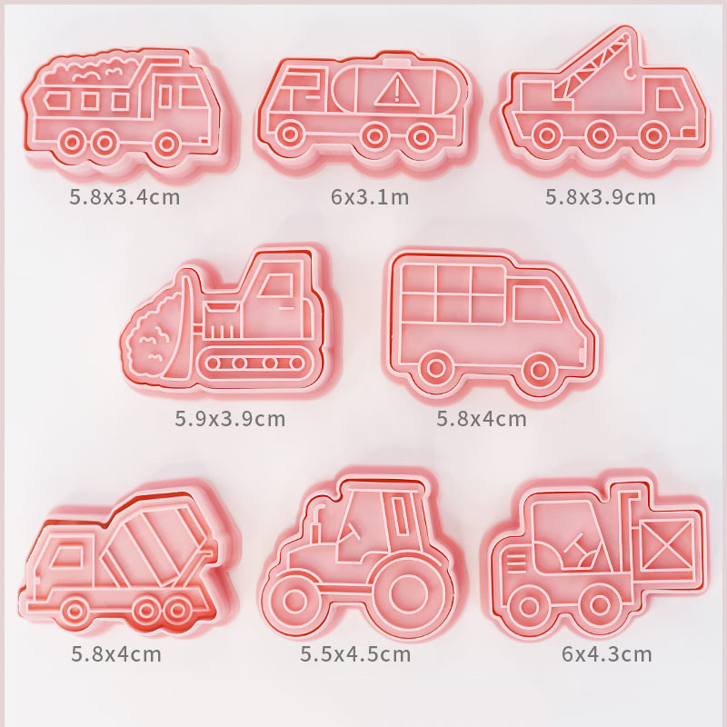Plastic Truck Cookie Cutters (8pcs)