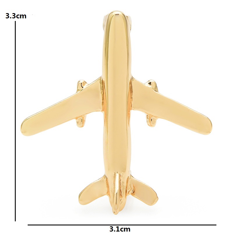 Plated Metal Airplane Lapel Pin Plated Metal Airplane Lapel Pin