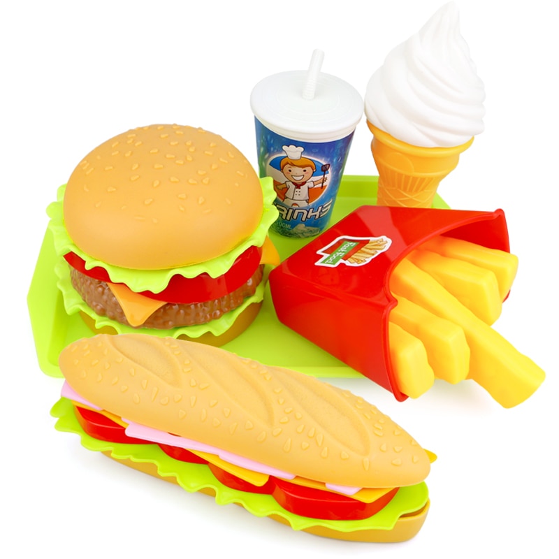 Play Food Sets Burger Fries Toys