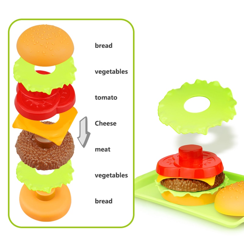 Play Food Sets Burger Fries Toys