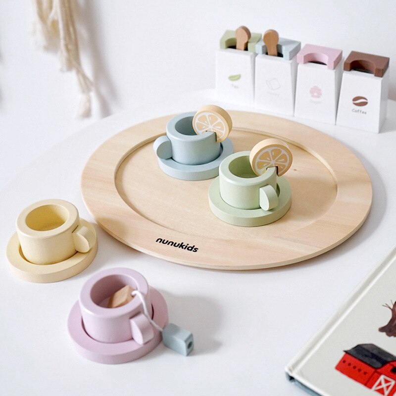 Play Pretend Wooden Tea Set Toy