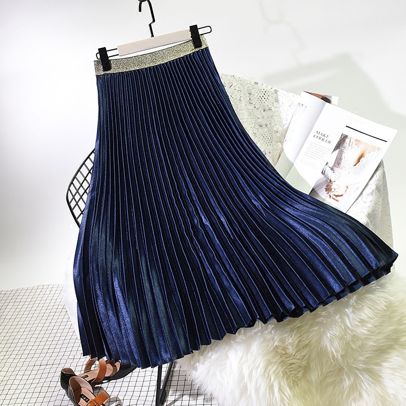 Pleated Midi Skirt High Waist Skirt Pleated Midi Skirt High Waist Skirt