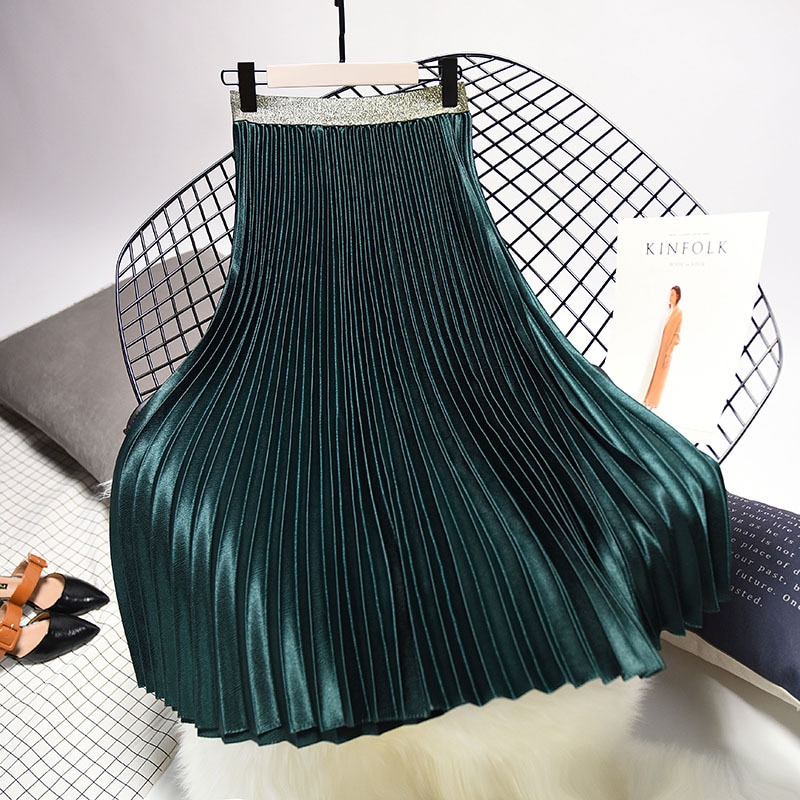 Pleated Midi Skirt High Waist Skirt Pleated Midi Skirt High Waist Skirt