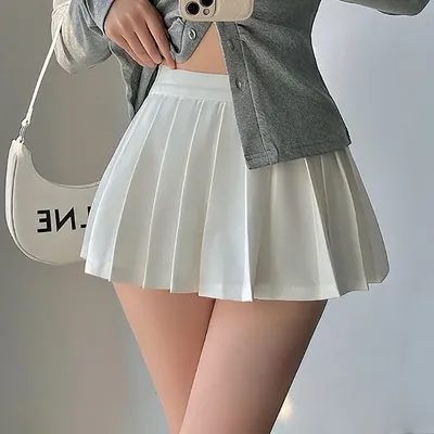 Pleated Skirt with Shorts Women Sexy High Waist White Black A-line Korean Gyaru Mini Tennis Skirt School Girl Summer Pleated Skirt with Shorts Women Sexy High Waist White Black A-line Korean Gyaru Mini Tennis Skirt School Girl Summer