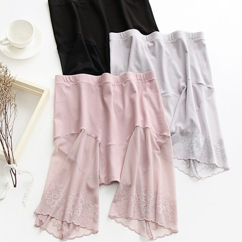 Plus Size Shorts Under Skirt Sexy Lace Anti Chafing Thigh Safety Shorts Ladies Pants Underwear Large Size Safety Pants