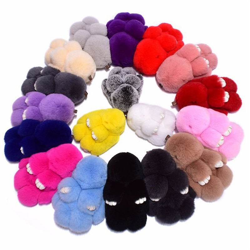 Plush Fluffy Bunny Keychain