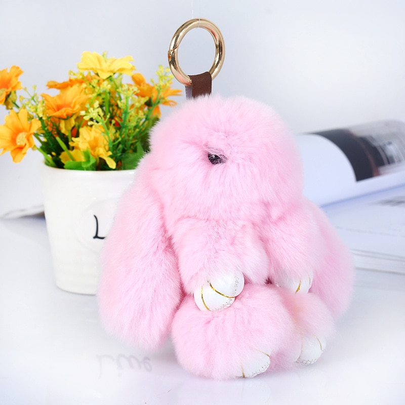 Plush Fluffy Bunny Keychain