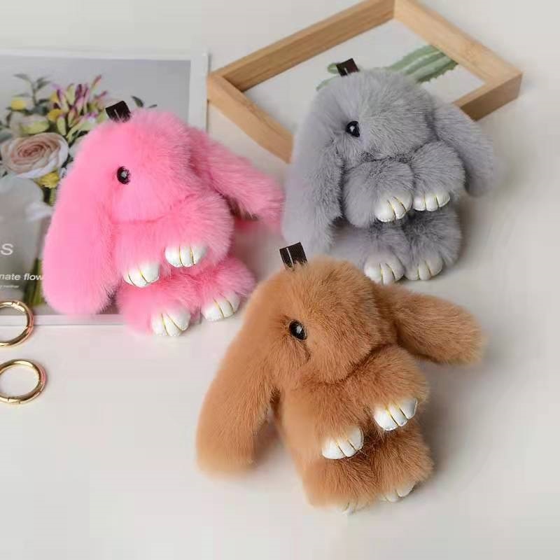 Plush Fluffy Bunny Keychain