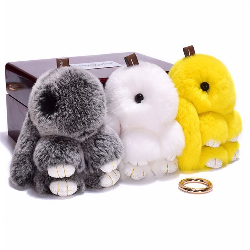 Plush Fluffy Bunny Keychain