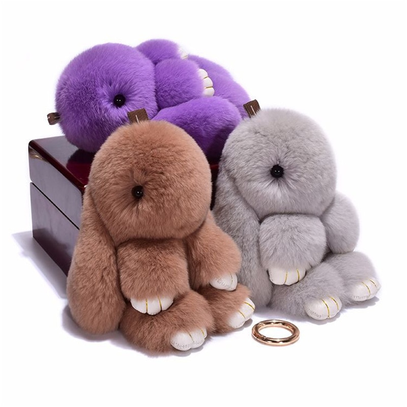 Plush Fluffy Bunny Keychain