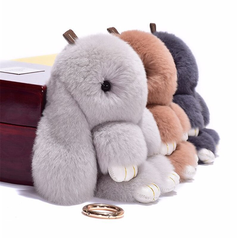 Plush Fluffy Bunny Keychain