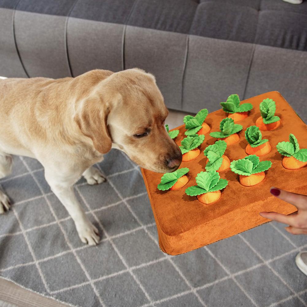 Plush Pull Out Dog Carrot Toy