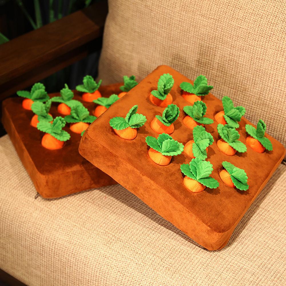 Plush Pull Out Dog Carrot Toy