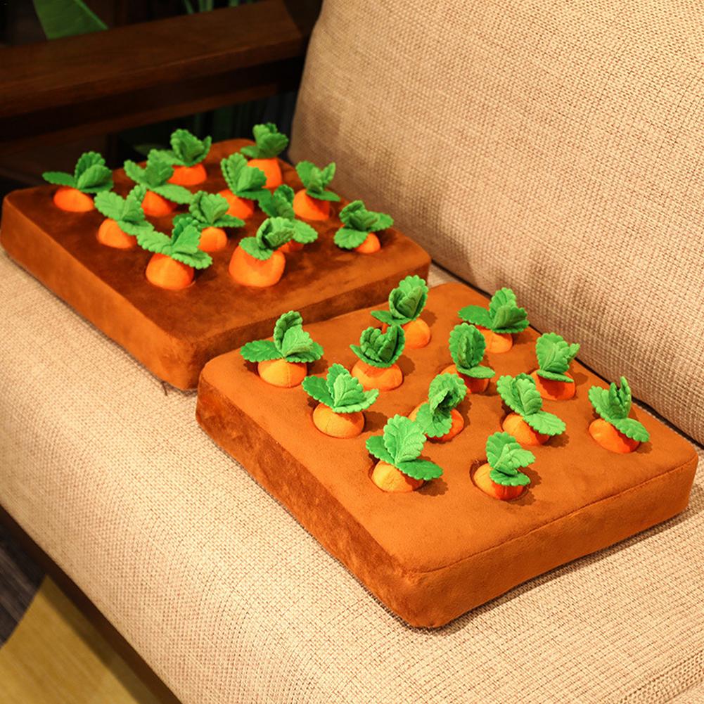 Plush Pull Out Dog Carrot Toy