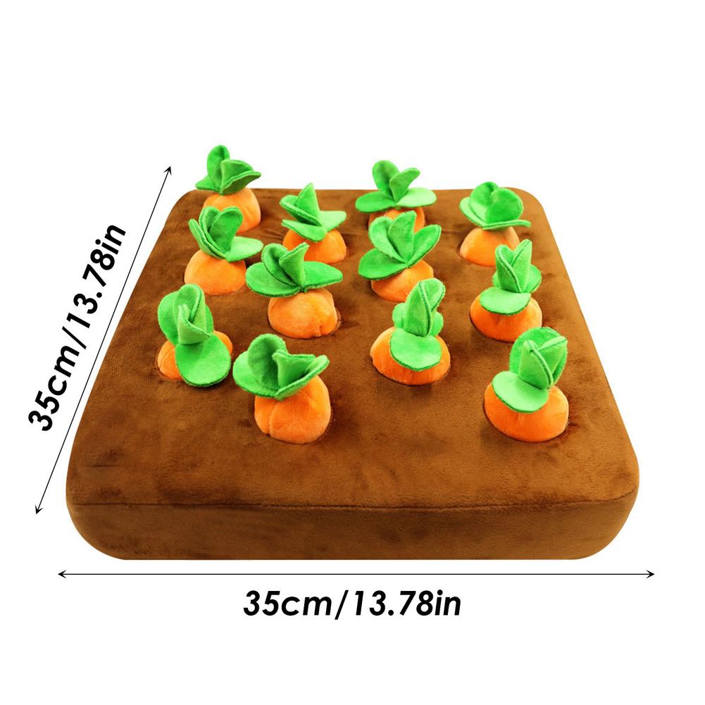 Plush Pull Out Dog Carrot Toy