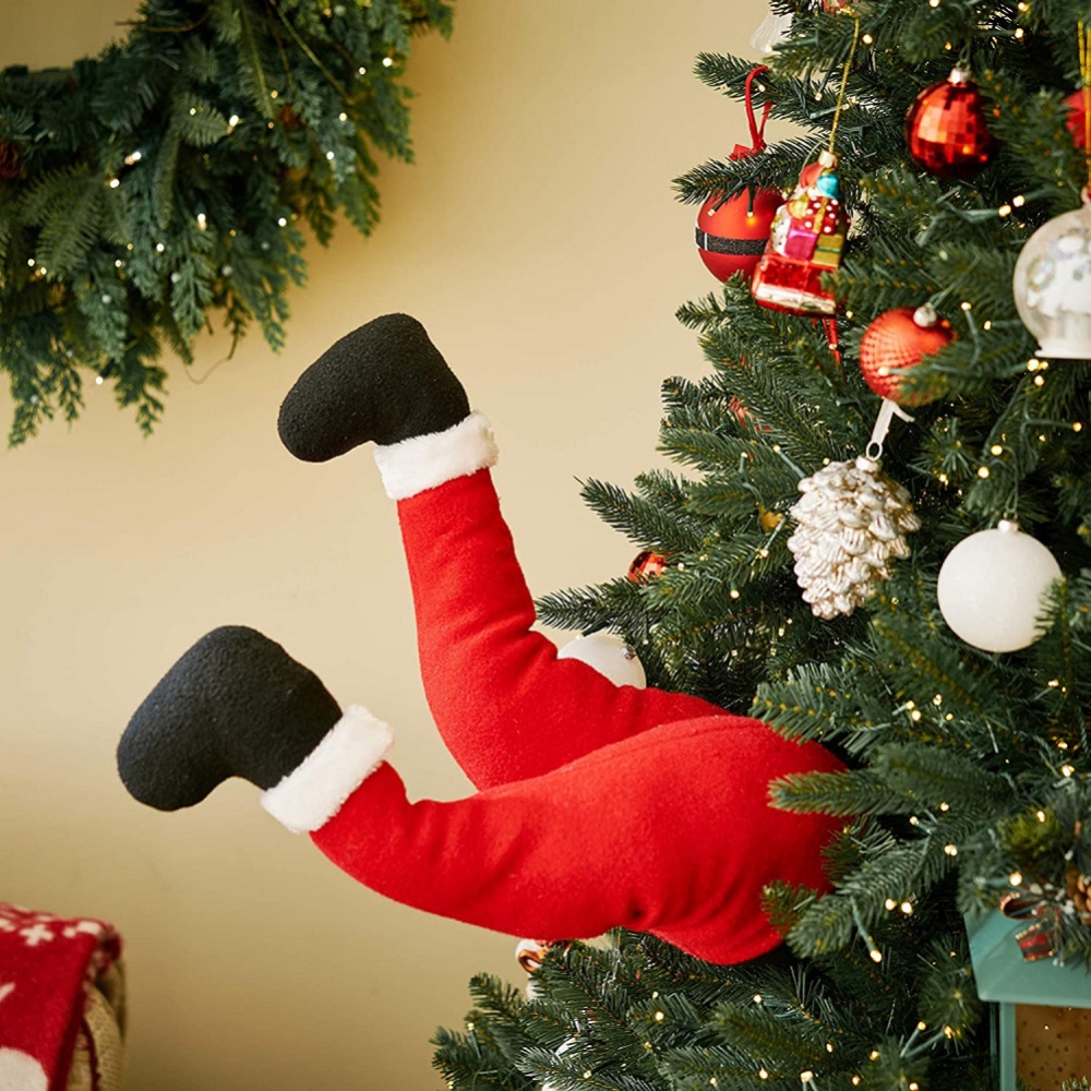 Plush Santa Legs for Christmas Tree Plush Santa Legs for Christmas Tree