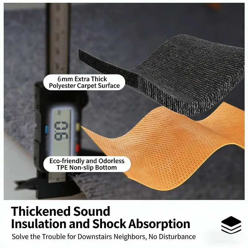 Plush Shockproof Carpet for Gaming Chairs Bedroom Decoration Anti-Slip Running Noise Reduction Gym Floor Mats Protector