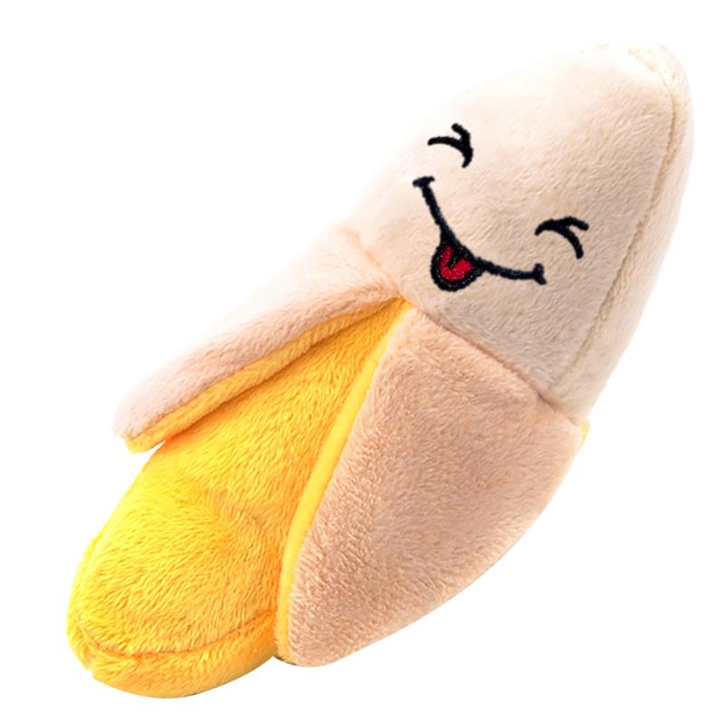 Plush Squeaky Banana Dog Toy