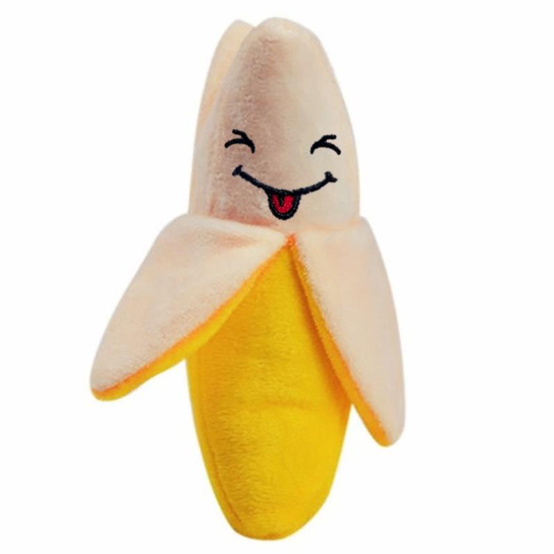 Plush Squeaky Banana Dog Toy