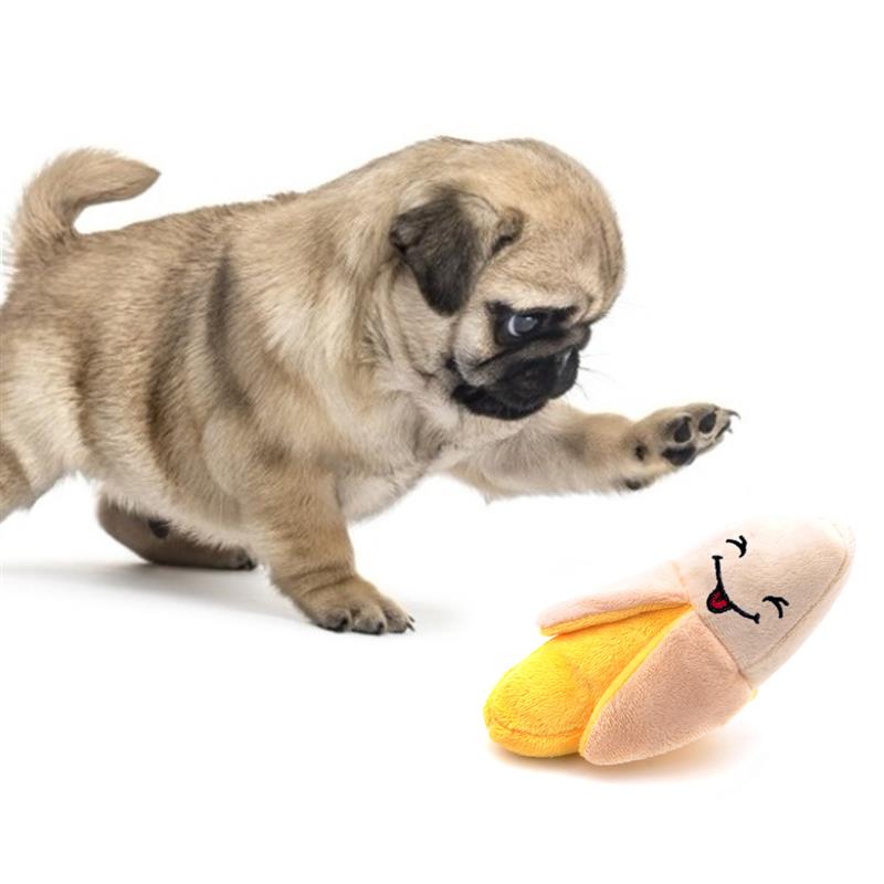 Plush Squeaky Banana Dog Toy
