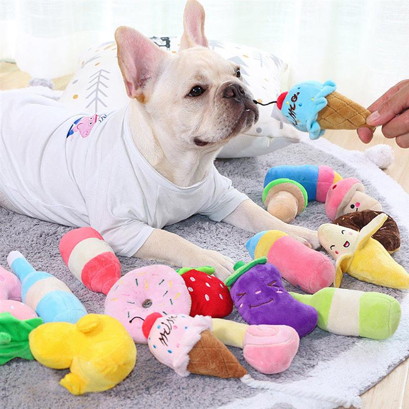 Plush Squeaky Banana Dog Toy