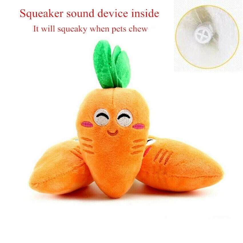 Plush Squeaky Carrot Dog Toy