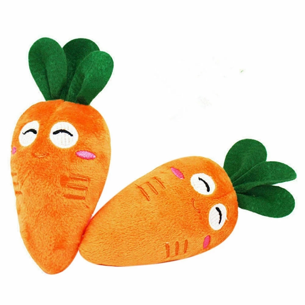 Plush Squeaky Carrot Dog Toy