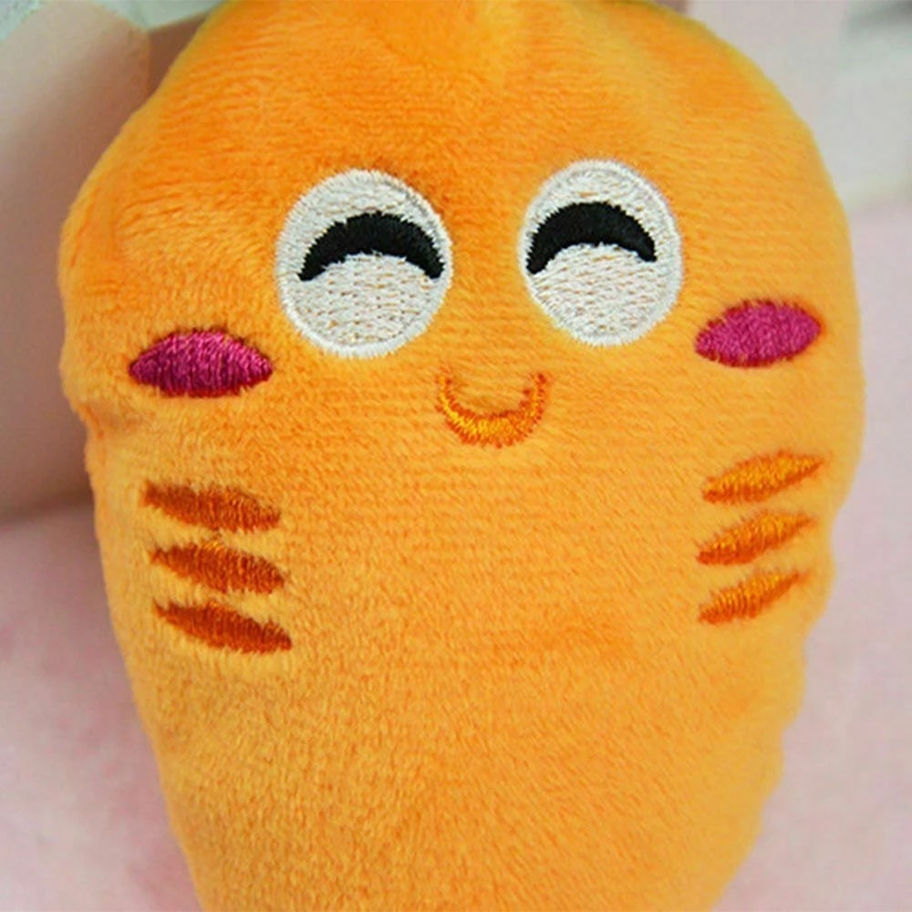 Plush Squeaky Carrot Dog Toy