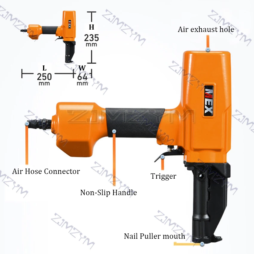 Pneumatic Nail Puller BD70 Nail Gun Back Nail Puller Nail Remover Removes The Pallet Wood Board Is Firm Safe V-shaped