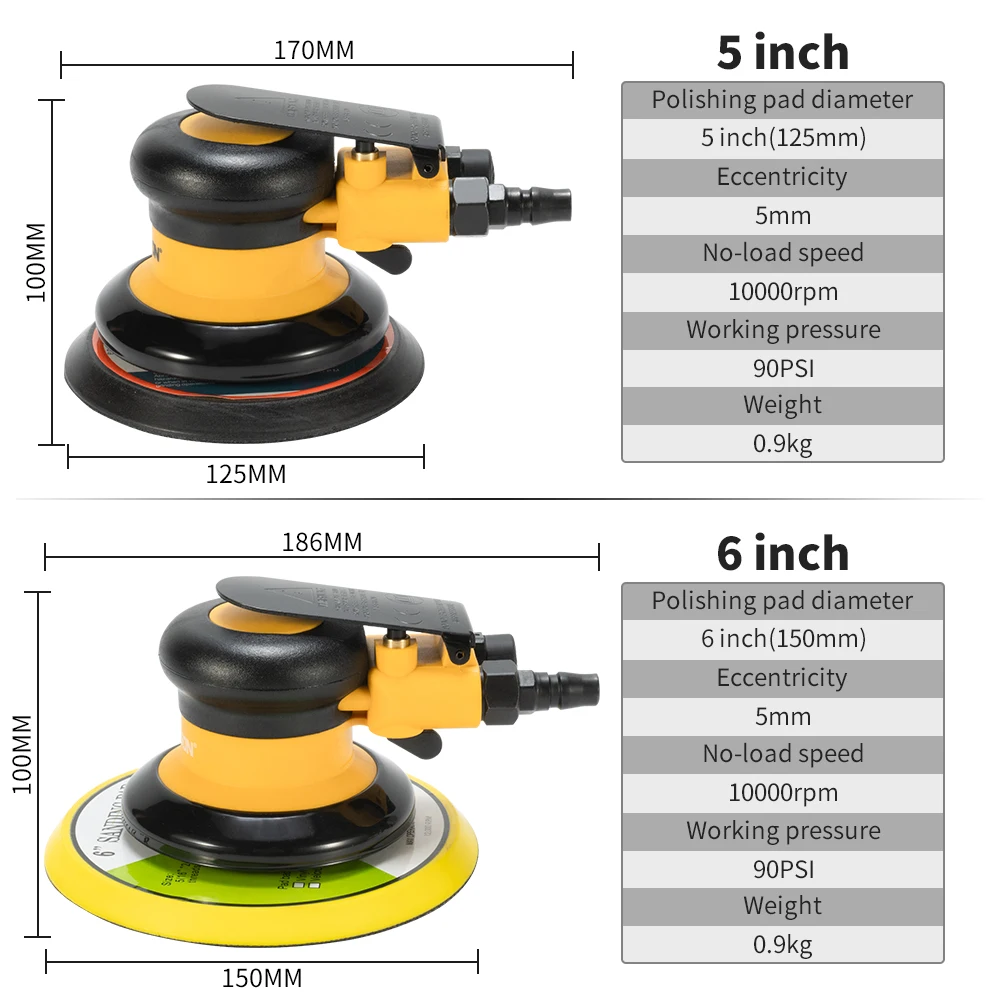 Pneumatic Orbital Sander Air Grinder 125mm Vacuum Eccentric Polishing/Grinding Machine Pneumatic Tools Pneumatic Orbital Sander Air Grinder 125mm Vacuum Eccentric Polishing/Grinding Machine Pneumatic Tools