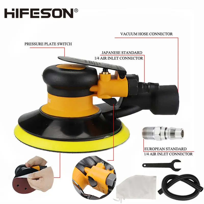Pneumatic Orbital Sander Air Grinder 125mm Vacuum Eccentric Polishing/Grinding Machine Pneumatic Tools Pneumatic Orbital Sander Air Grinder 125mm Vacuum Eccentric Polishing/Grinding Machine Pneumatic Tools