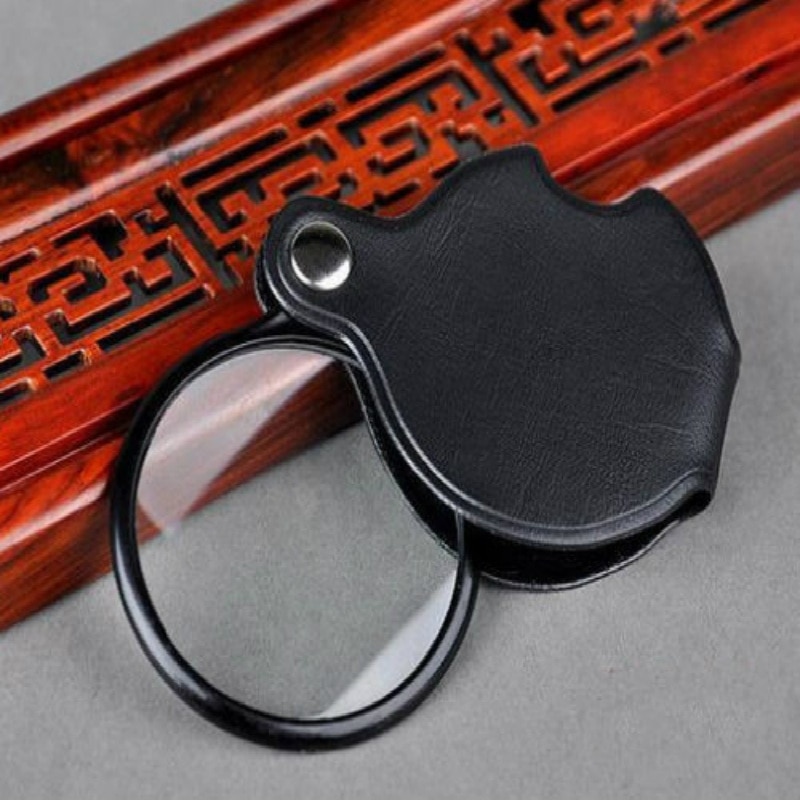 Pocket Magnifying Glass with Leather Pouch