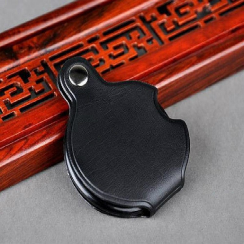 Pocket Magnifying Glass with Leather Pouch