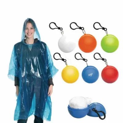 Pocket Raincoat with Ball Keychain Container Pocket Raincoat with Ball Keychain Container