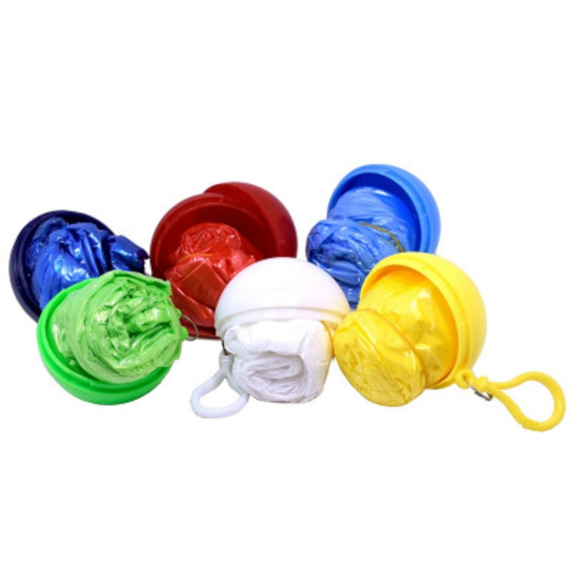 Pocket Raincoat with Ball Keychain Container Pocket Raincoat with Ball Keychain Container