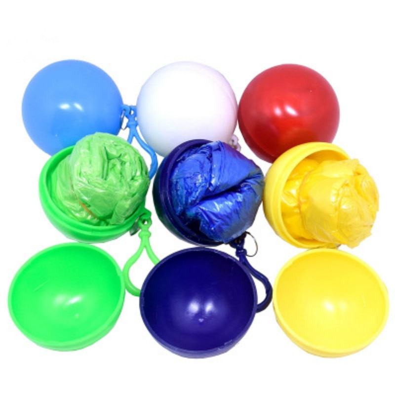 Pocket Raincoat with Ball Keychain Container Pocket Raincoat with Ball Keychain Container