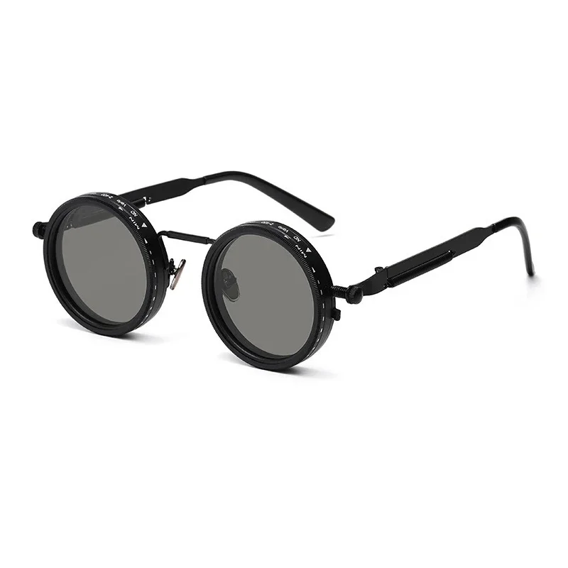 Polarized Round Sunglasses Men ND9 Adjustable Dimming Sun Glasses Women Retro Punk Fishing Eyeglasses Outdoor Shades